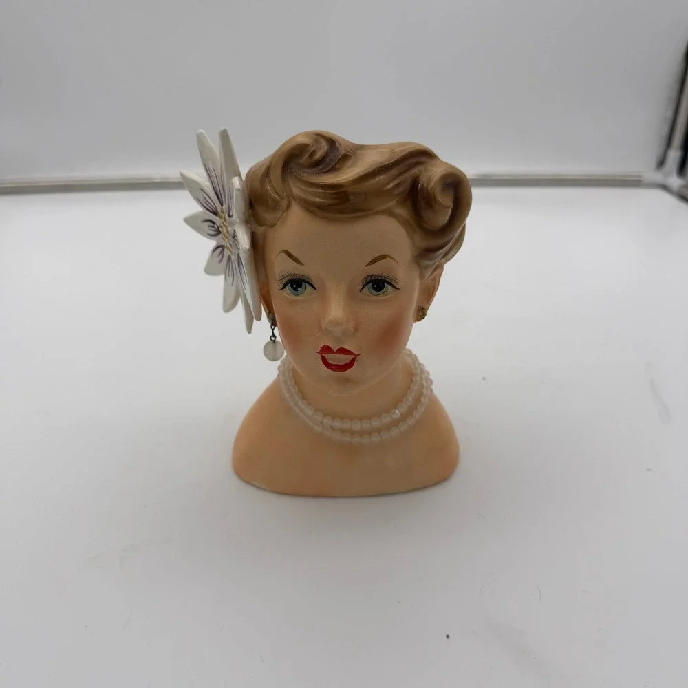 RARE! Vintage 1958 Napco Lady Head Vase C3141B ESTHER WILLIAMS Japan 1950